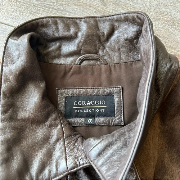 Vintage Coraggio Kollections Suede Smooth Leather Mixed Southwestern Coat - Picture 5 of 16